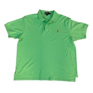 Polo Ralph Lauren Men's size 2XB Big Lime Green Polo Shirt Short Sleeve